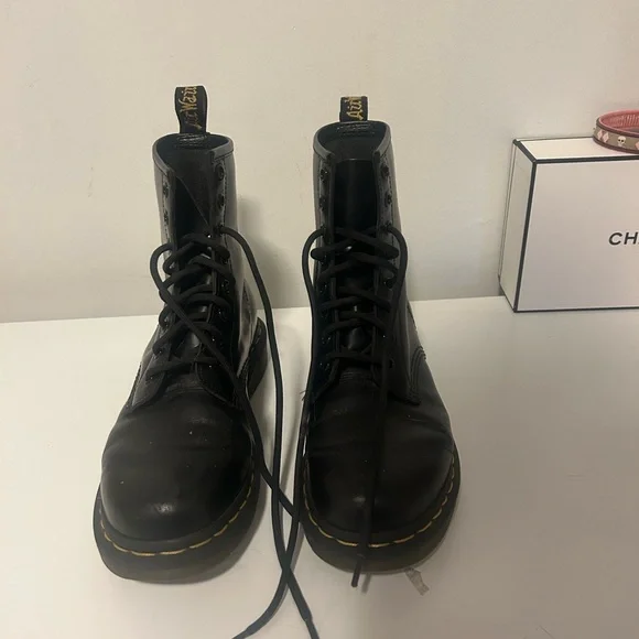 Dr. Martens Black Lace-Up Boots - Picture 1 of 8